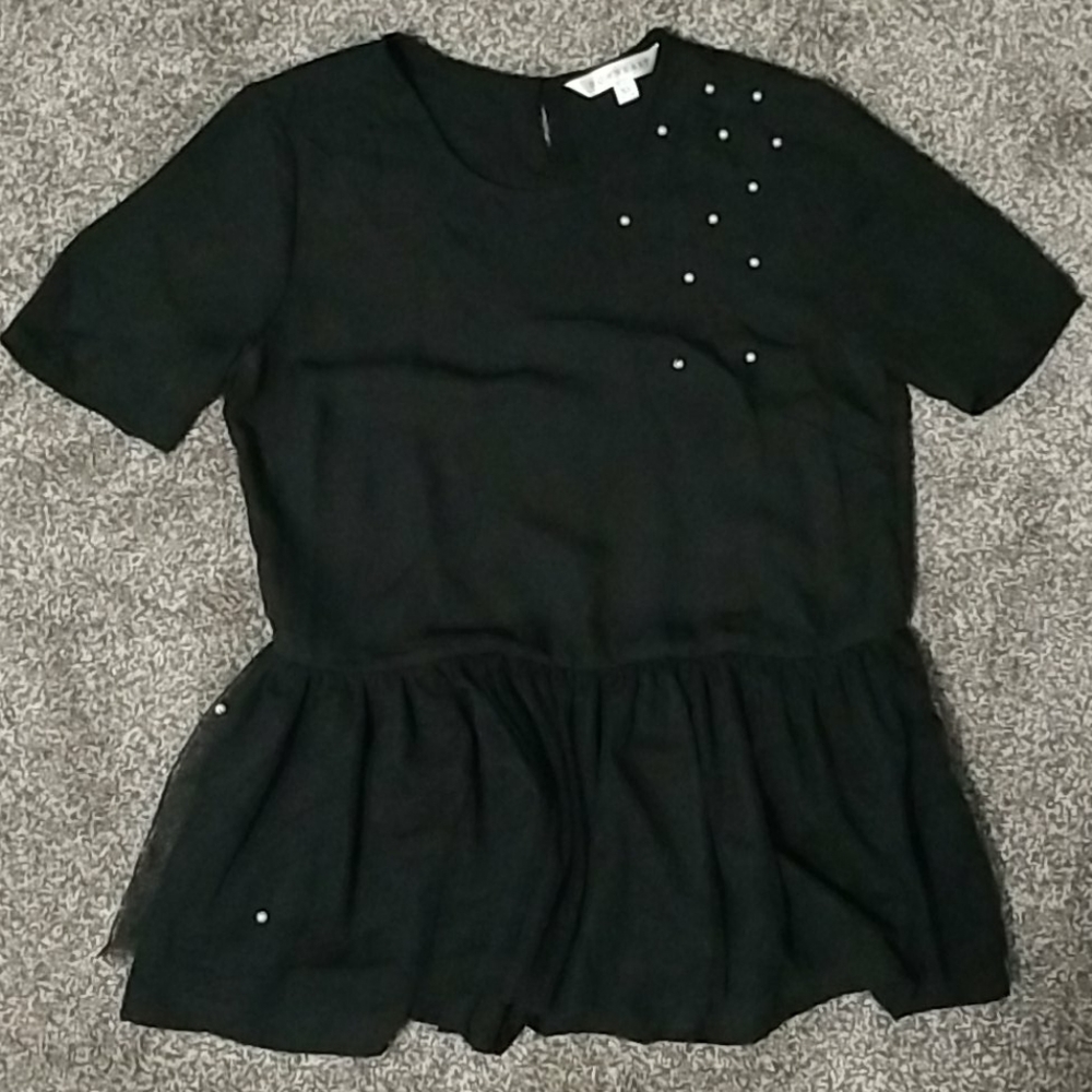 Black peplum blouse